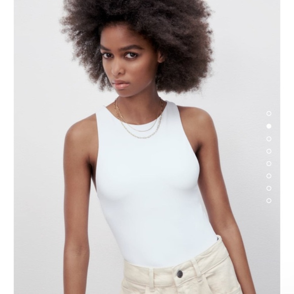 ZARA 2 bodysuit bundle. Color 1 White, 1 Nude. Size Medium
